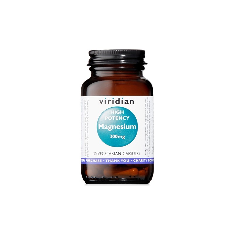 Viridian - Natur Viridian Magnesium 300mg High Potency 30 Capsule Viridian Magnesio Superiore Alta Concentrazione