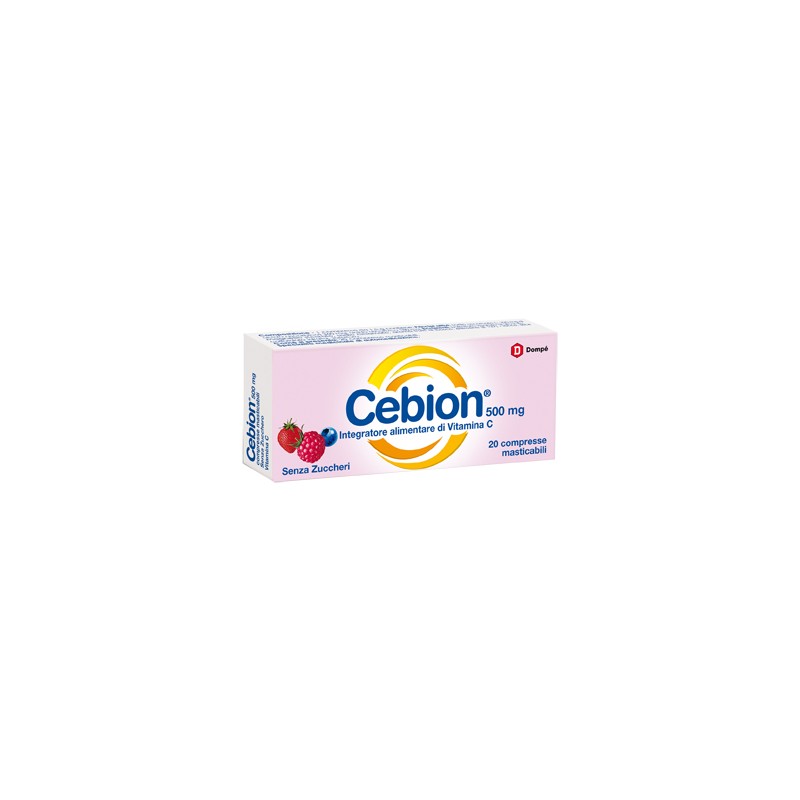 Procter & Gamble - Cebion Masticabile Vitamina C Senza Zucchero - 20 Compresse Gusto Frutti Di Bosco