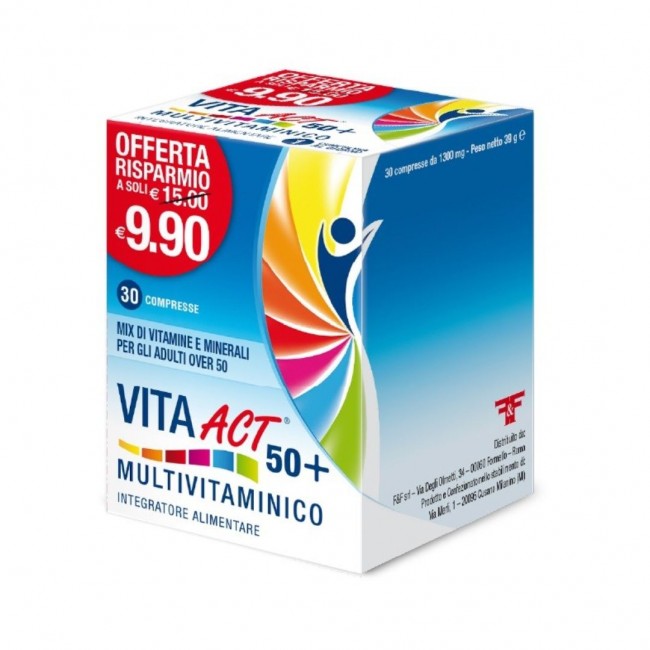 Felpharma Srl - Vita Act 50+ Integratore Multivitaminico - 30 Compresse