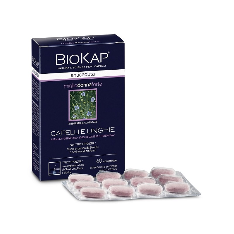 Biokap - Bios Line Biokap Anticaduta Miglio Donna Forte Con Tricofoltil 60 Compresse
