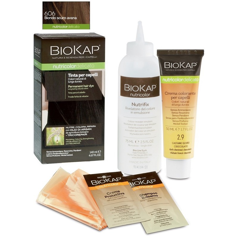 Biokap - Bios Line Biokap Nutricolor Delicato 6,06 Biondo Scuro Avana Tinta Tubo + Flacone