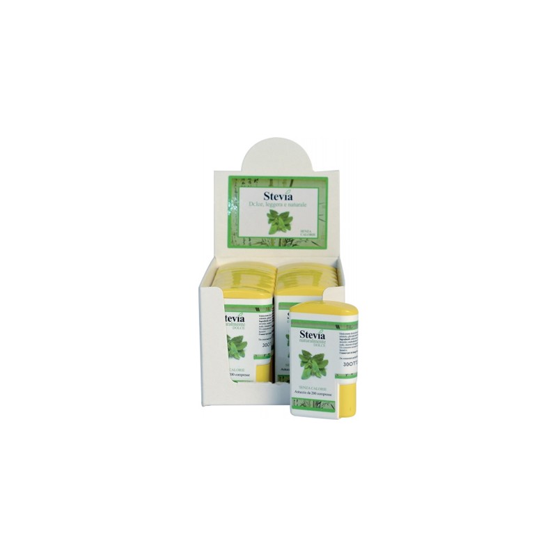 Stevia - Biotobio Stevia Edulcorante 200 Compresse Display Contenente 14 Dispenser