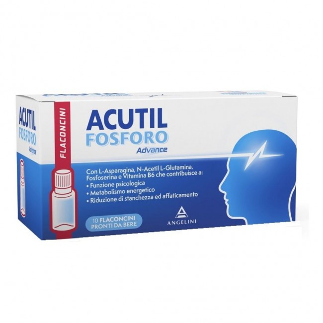 Angelini Pharma - Acutil Fosforo Advance Integratore Per La Concentrazione - 10 Flaconcini