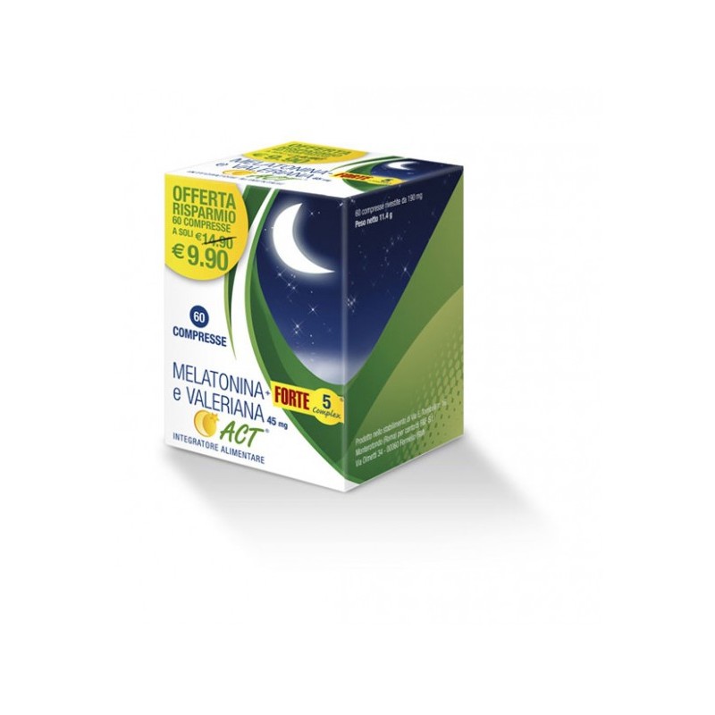 Felpharma Srl - F&f Melatonina Act 1mg + 5 Complex + Valeriana - 60 Capsule