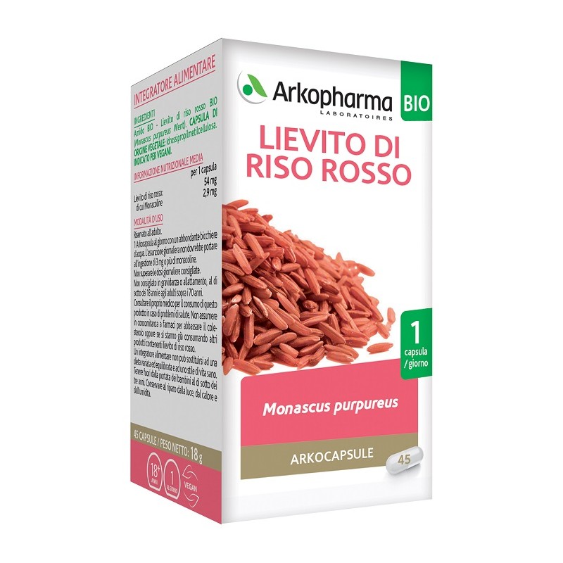 Arkocapsule - Arkofarm Arko Capsule Lievito Riso Rosso 45 Capsule Bio