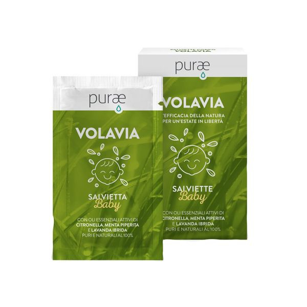 Purae - Volavia Salviette Bambini Zanzare Confezione 12 Salviette