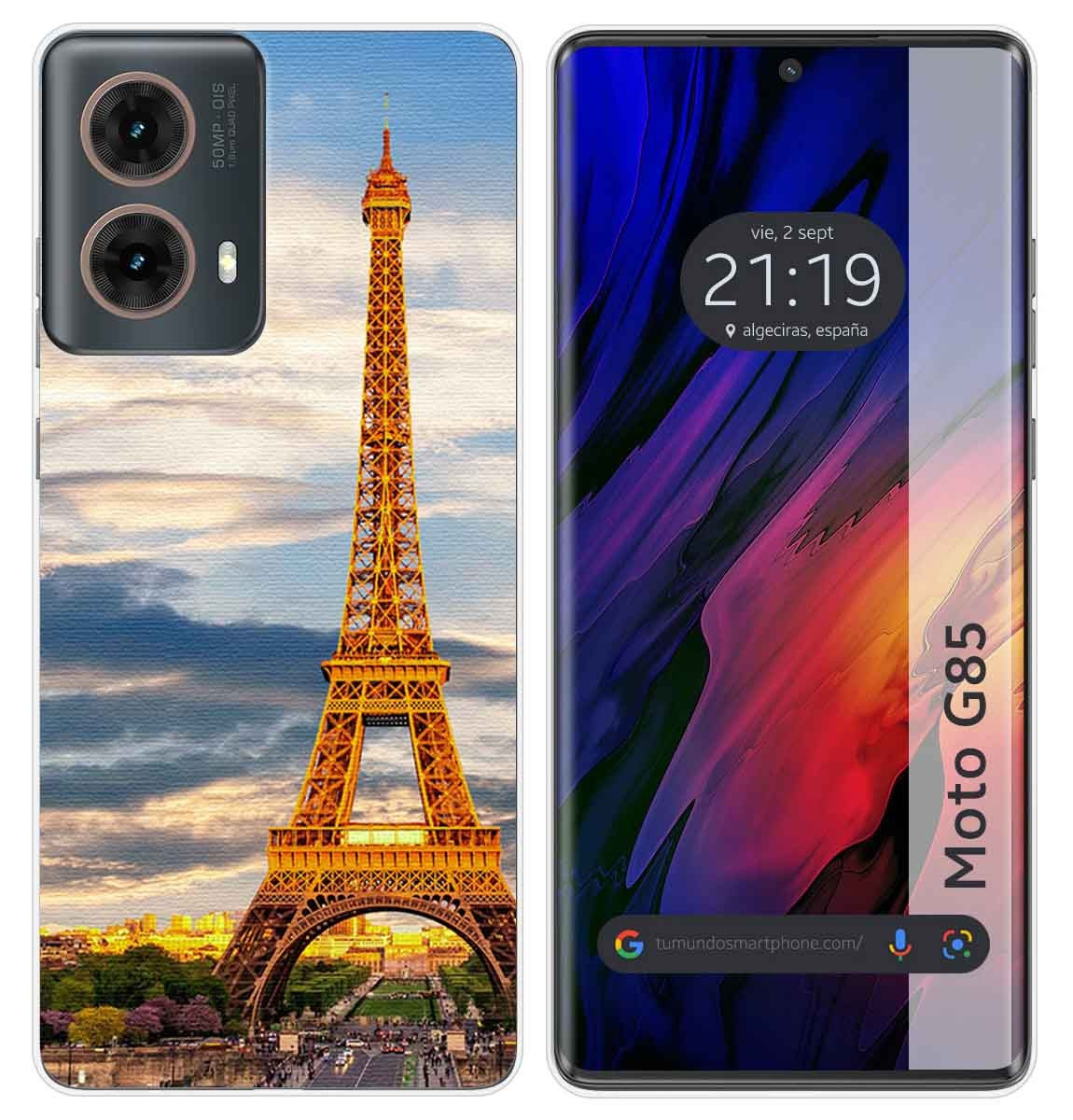 Custodia In Silicone Per Motorola Moto G85 5G Design Parigi Disegni