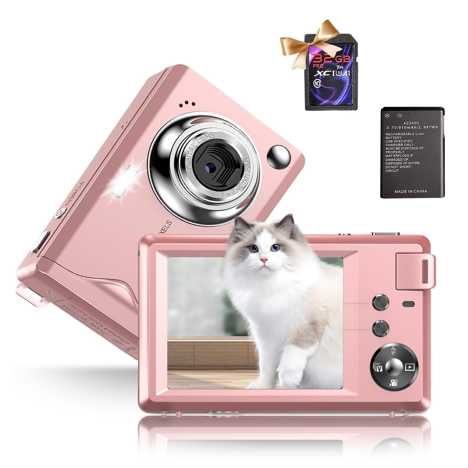Fine Life Pro Fotocamera digitale 4K FHD 48MP fotocamera compatta con (Y5J)