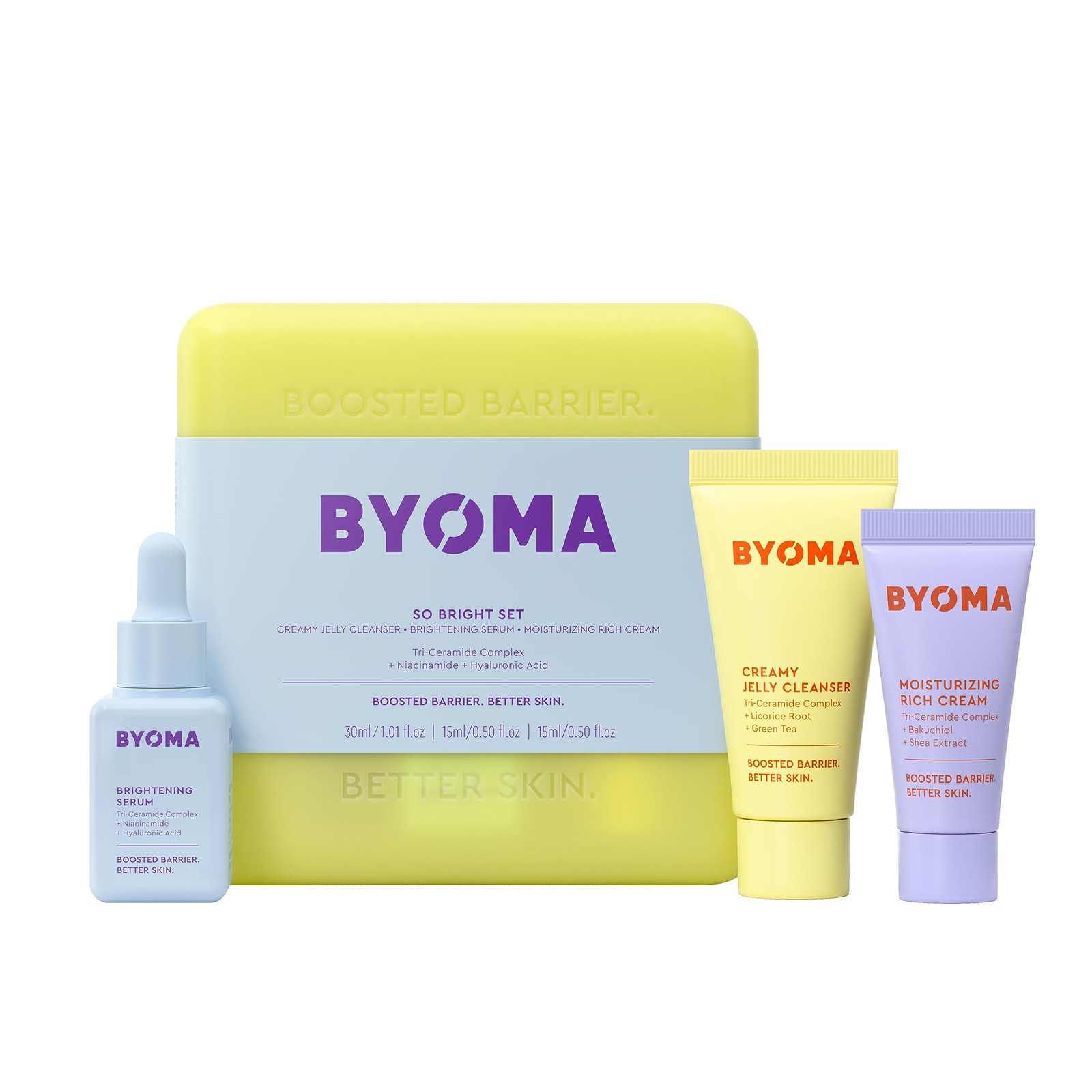 BYOMA Starter kit illuminante – Mini detergente 30 ml, crema ricca 15 (j7a)