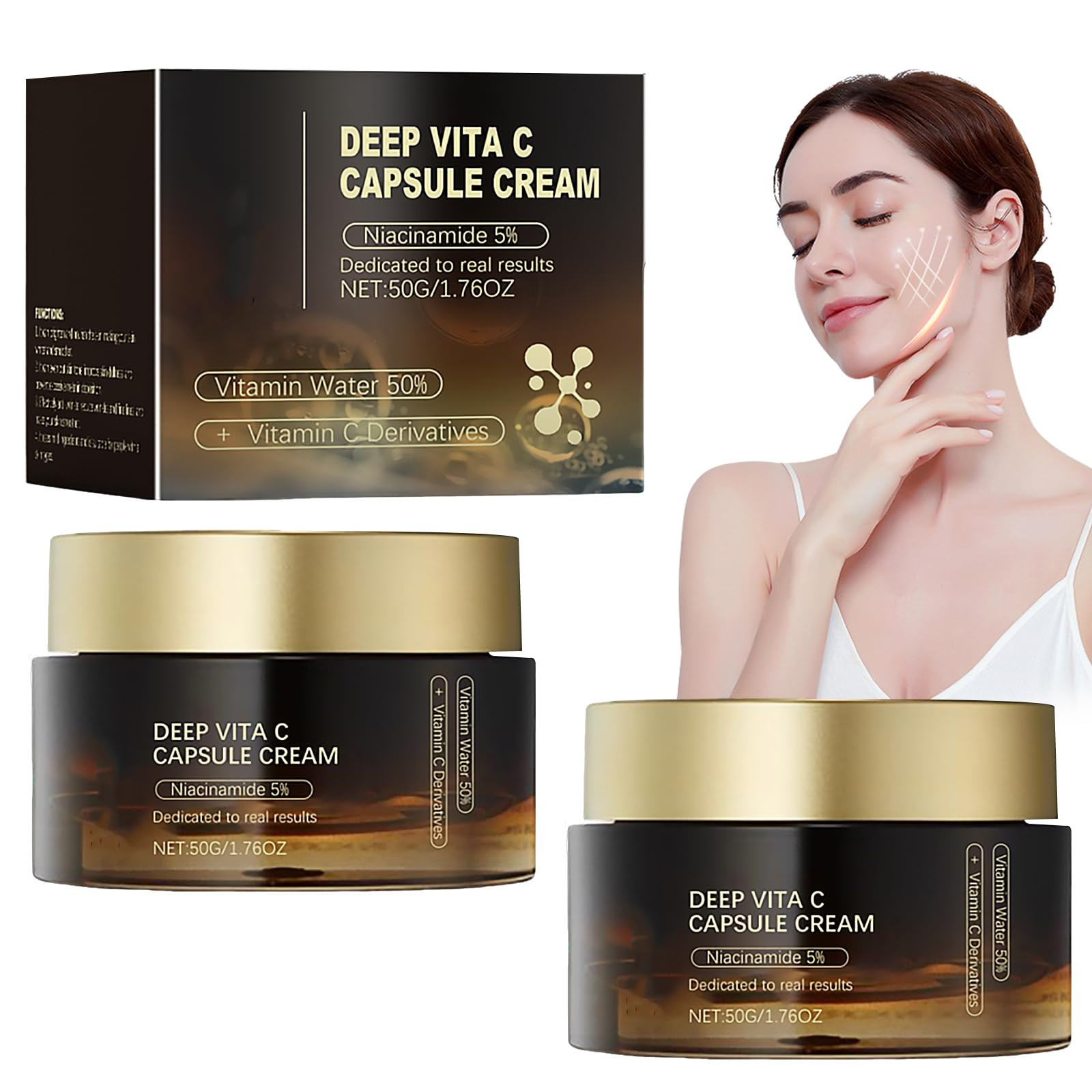 2 Pezzi di Deep Vita C Capsule Cream,Vitamin C Capsule Cream,Deep Vitamin (o9w)