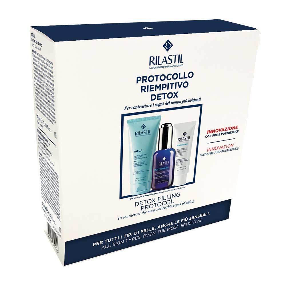 Rilastil Cofanetto Riempitivo Aqua Detergente + Multirepair Siero + Crema