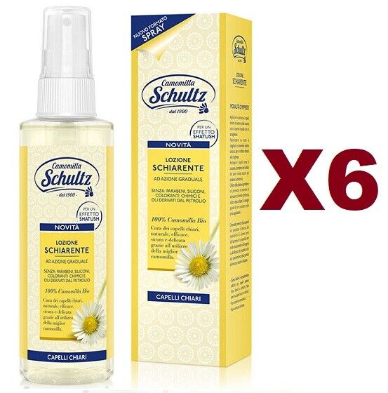 6 PZ SCHULTZ LOZIONE SCHIARENTE SPRAY con camomilla Bio 150 ml