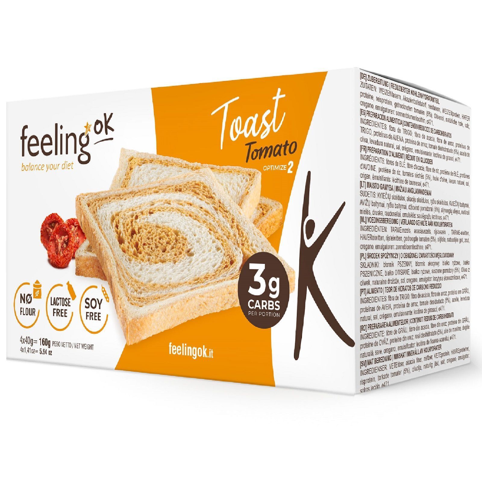 FEELING OK TOAST POMODORO OPTIMIZE 4 CONFEZIONI DA 40 GRAMMI