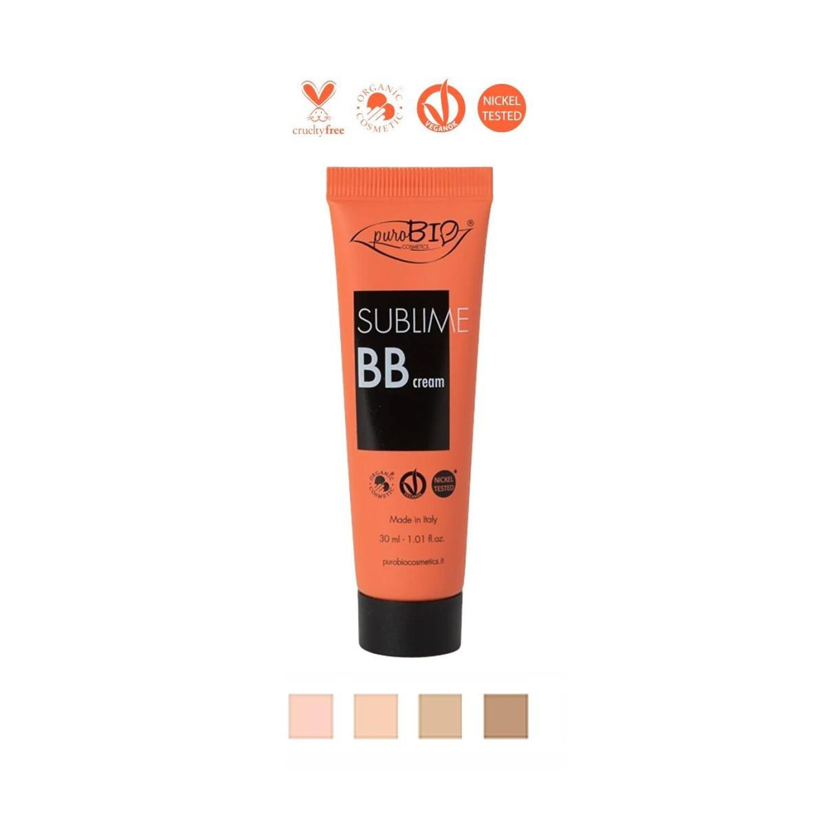 PUROBIO COSMETICS SUBLIME BB CREAM 30ML WATERPROOF NICKEL TESTED COL.03