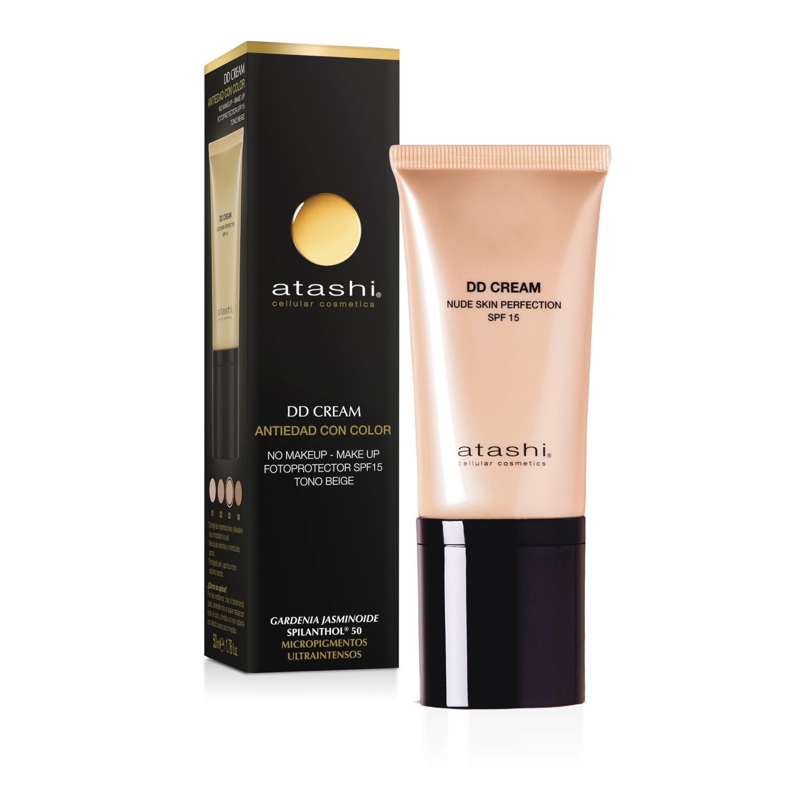 atashi DD Cream antietà, Trattamento Anti-età con Colore, No Make up (F7m)