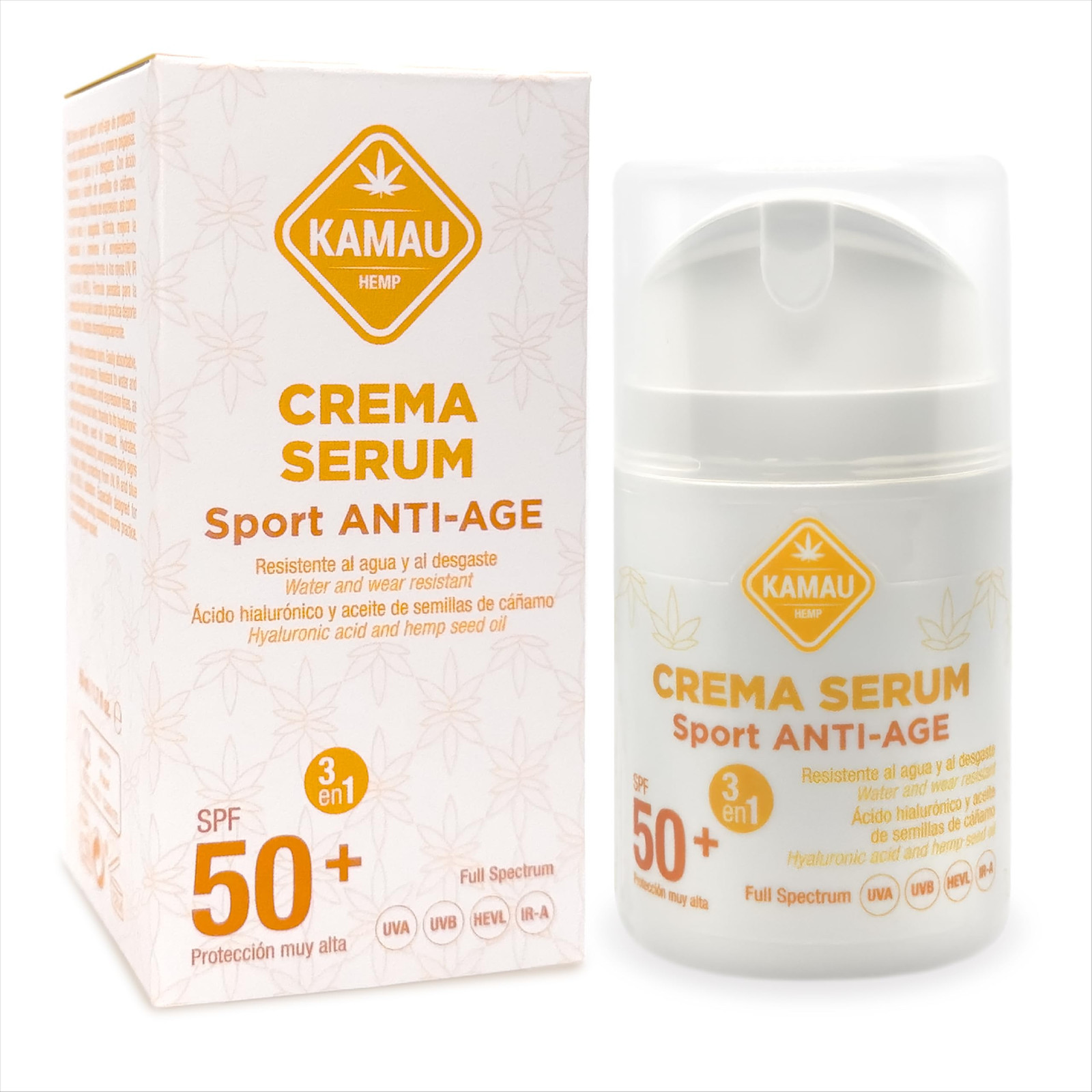 Crema Siero con Acido Ialuronico SPF 50+ Kamau 50 ml - Protezione solare (a6E)