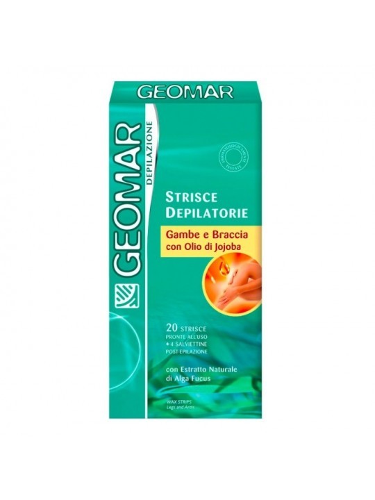 Geomar Strisce Depilatorie Gambe e Braccia 20 Strisce