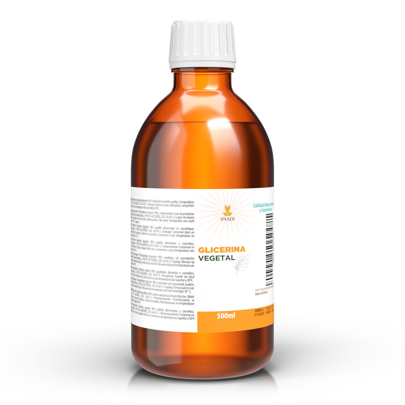 500 ml - Glicerina (USP), Purezza +98% (Glicerina Vegetale). Pelle, (C7K)