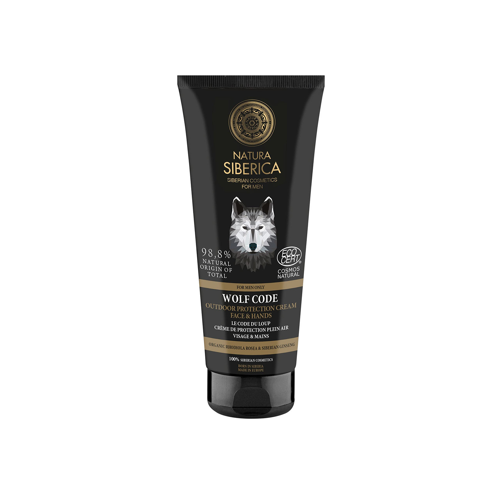 Natura Siberca Men Outdoor - Crema viso e mani con lupo code, 80 ml (s1b)