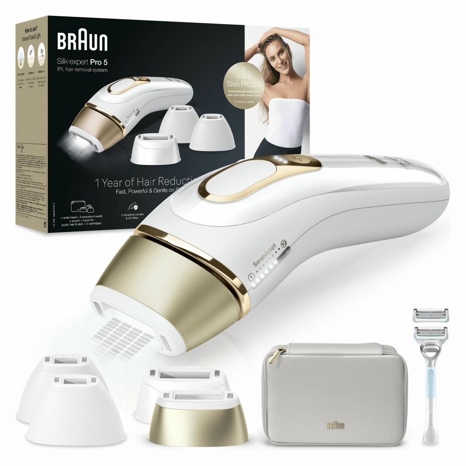 Braun Silk-expert Pro Epilatore Luce Pulsata Silk·expert Pro 5 Oro/Bianco PL5356