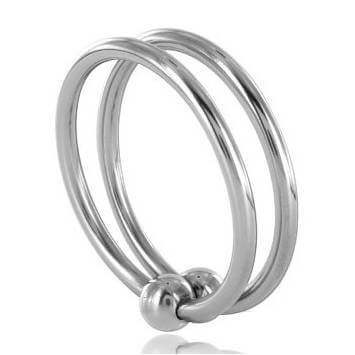 Metal Hard - Anello Fallico Doppio in Acciaio 28 MM