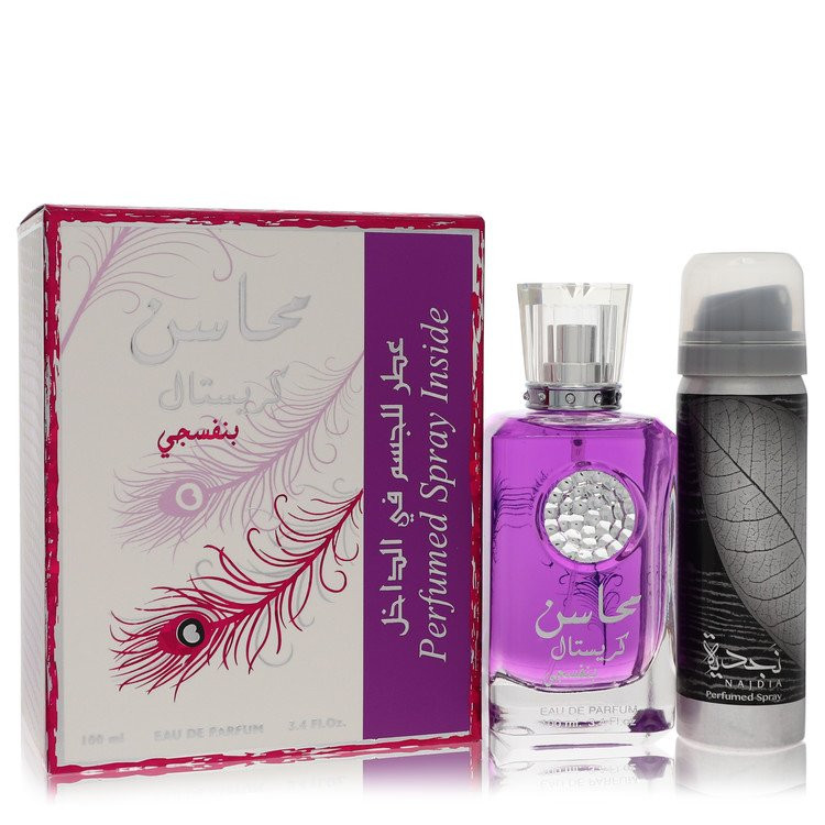 Lattafa Mahasin Crystal Violet by Lattafa Eau De Parfum with Deodorant