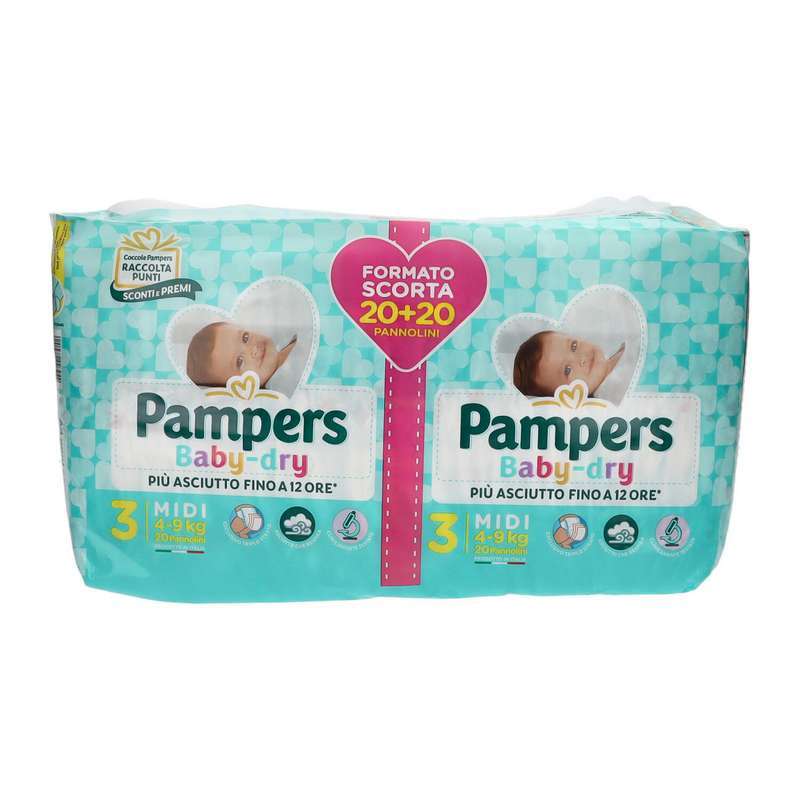 PANNOLINI PAMPERS BABY DRY FORMATO SCORTA 5