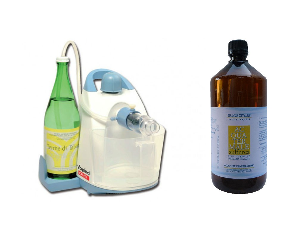 Vapinal - Kit Inalatore Termale con Acqua Suasanus - Acciaio/Policarbonato