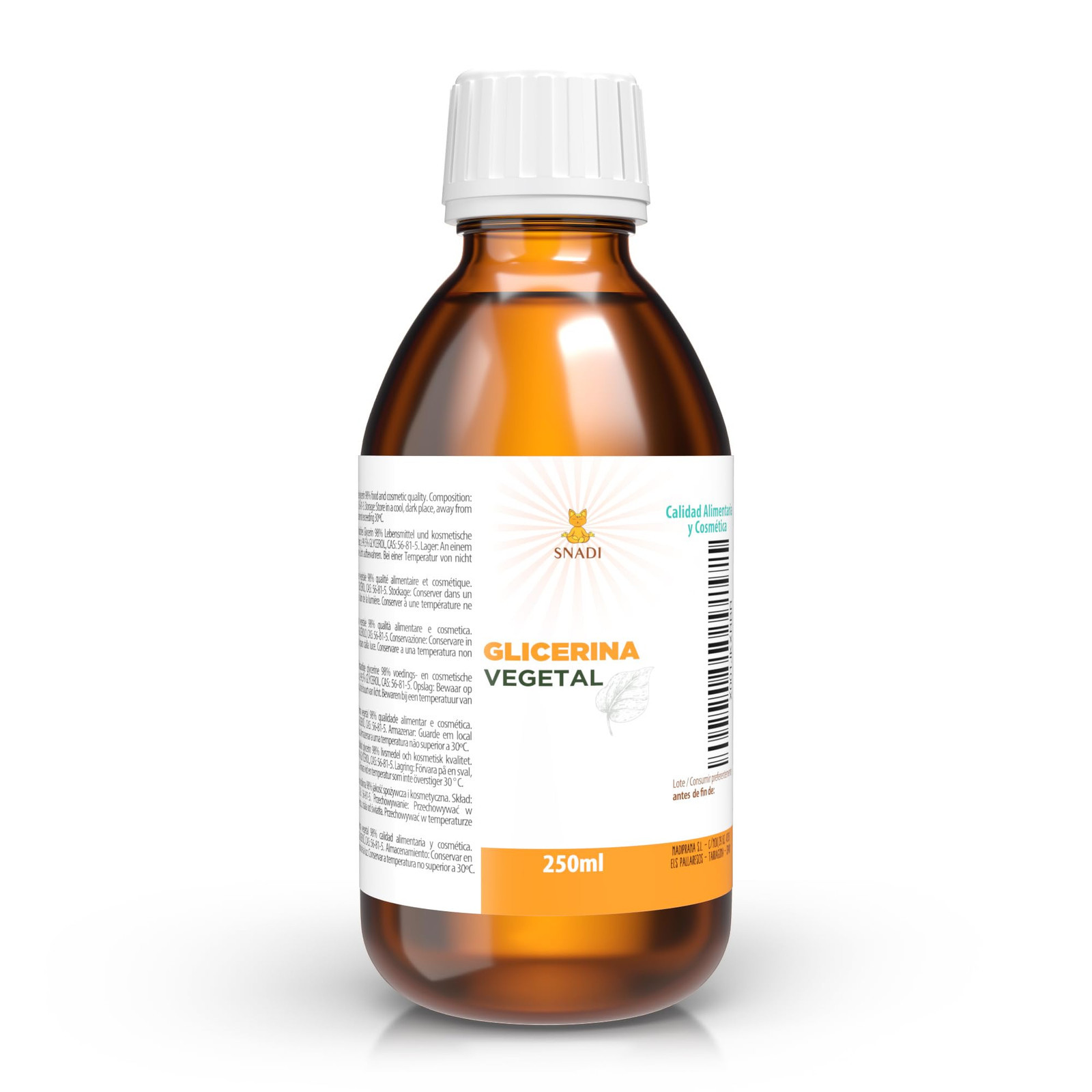 250 ml - Glicerina (USP), Purezza +98% (Glicerina Vegetale). Pelle, (w4z)