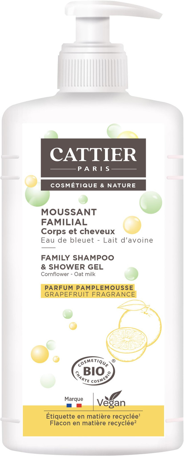 Cattier gel de ducha y champu 1l (m3z)