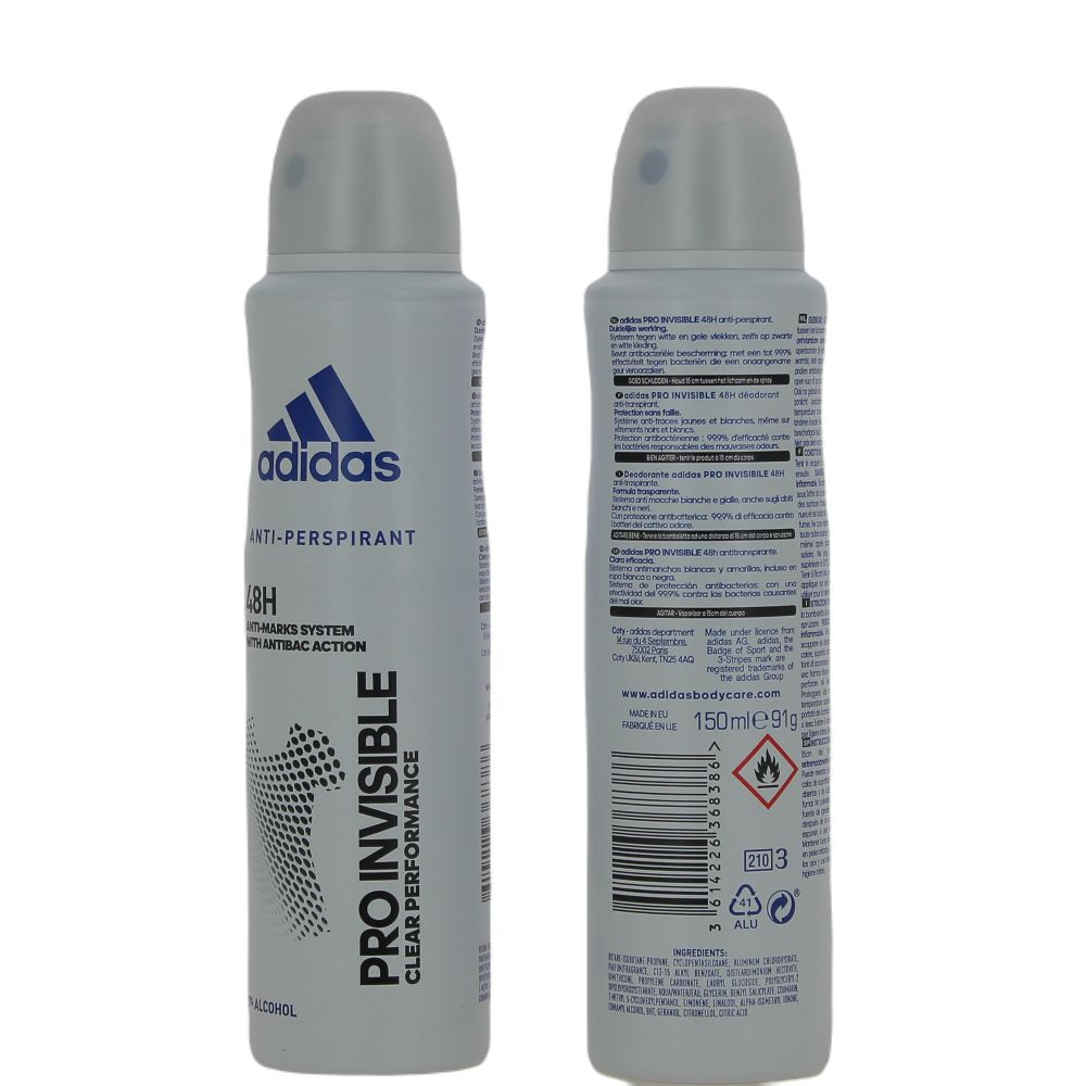 ADIDAS DEO SPRAY 150ML INVISIBLE DONNA
