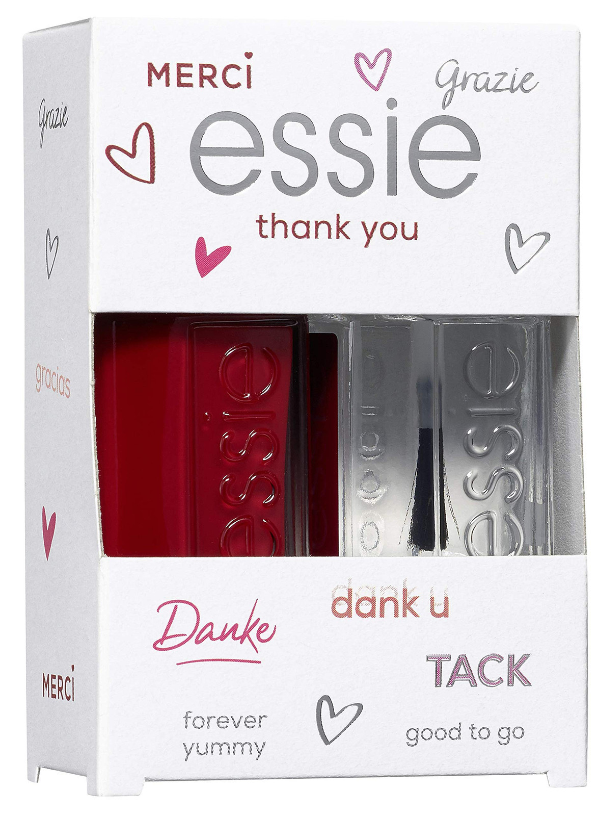 Essie Smalto Essie Base e Manicure, Kit Colore + Gel Fissante, Forever (O0K)