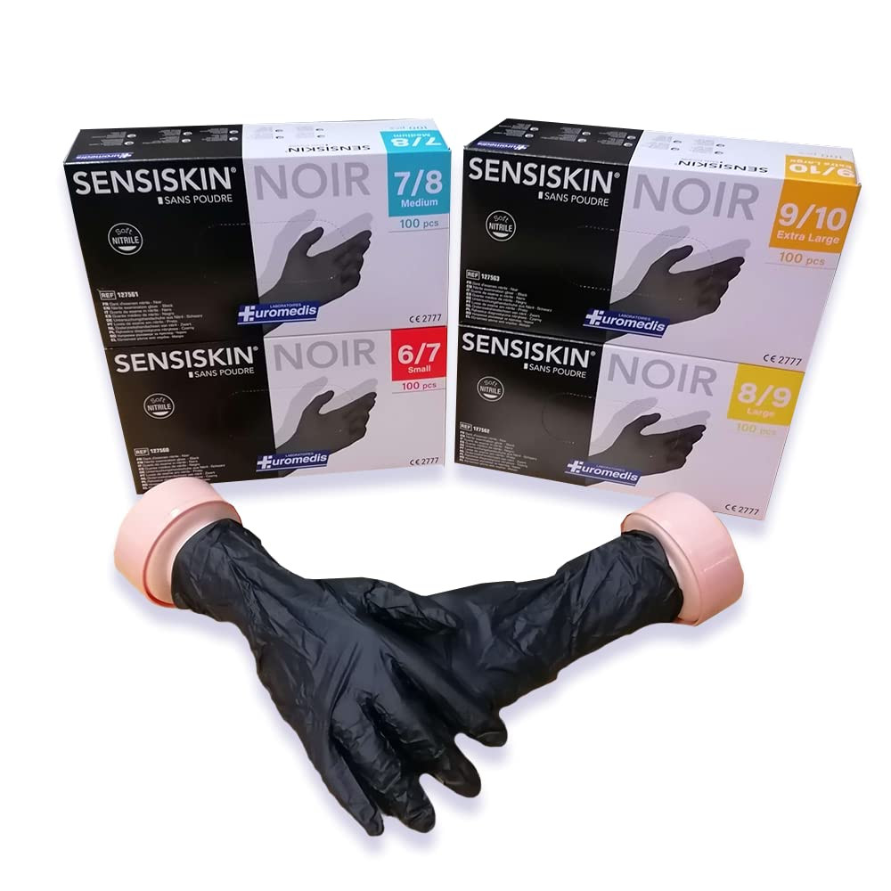 Otras Marcas Sensisikn Guanti Nitrile S/Polvere Piccolo/M 100U (Nero), (G5k)
