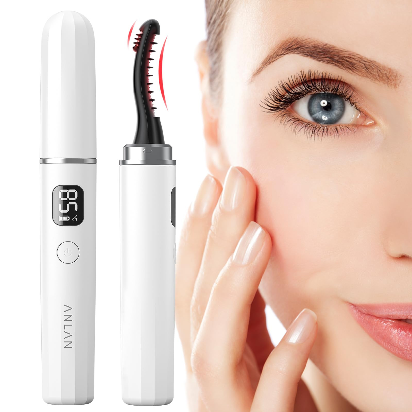 AnLAN Lash Curler - Pinza per ciglia, 15 secondi, riscaldamento rapido, (R4U)