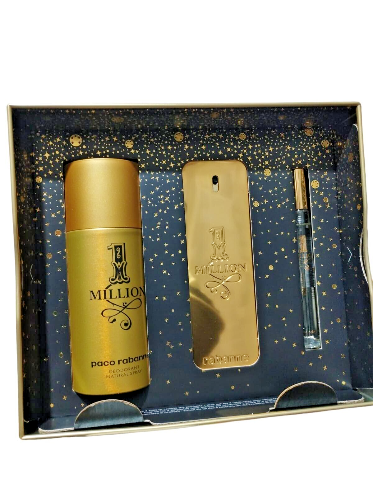 Rabanne Cofanetto 1 Million 2024 EDT 100ml + Deo Spray 150ml + Travel Spray 10