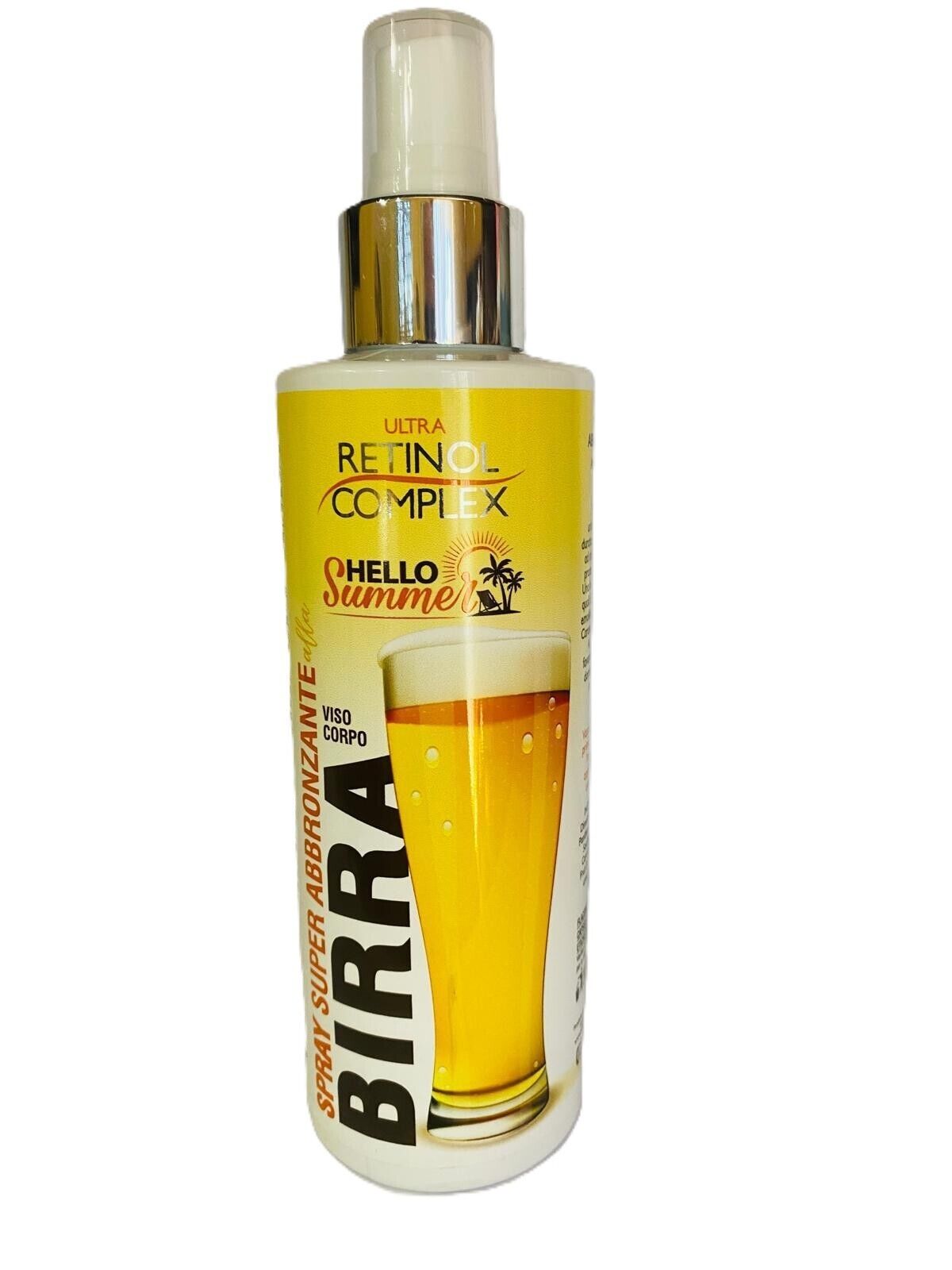 Crema Spray Super Abbronzante Alla Birra Solare Intensificatore Retinol Complex