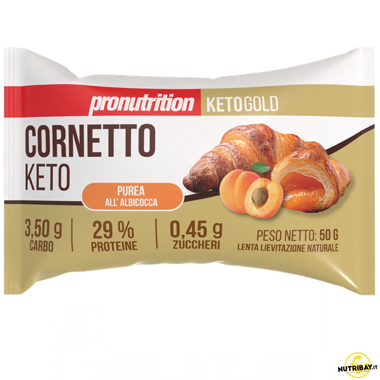 Pronutrition Cornetto Keto Purea all'Albicocca - 1 cornetto da 50 gr