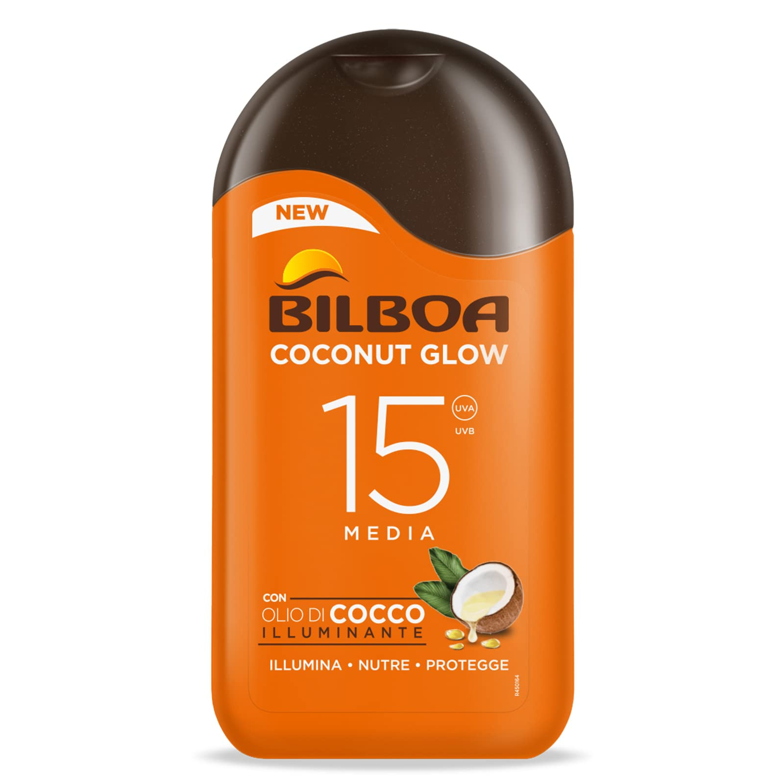 Bilboa, Latte Solare Coconut Glow SPF 15, Crema Solare con Olio di Cocco (J9A)