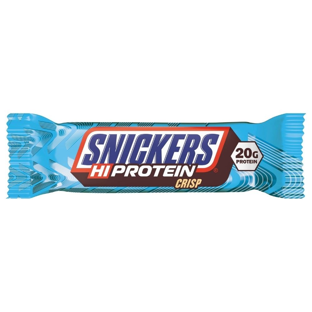 Snickers Hi-Protein Crisp, cioccolato, caramello e patatine, 55 g