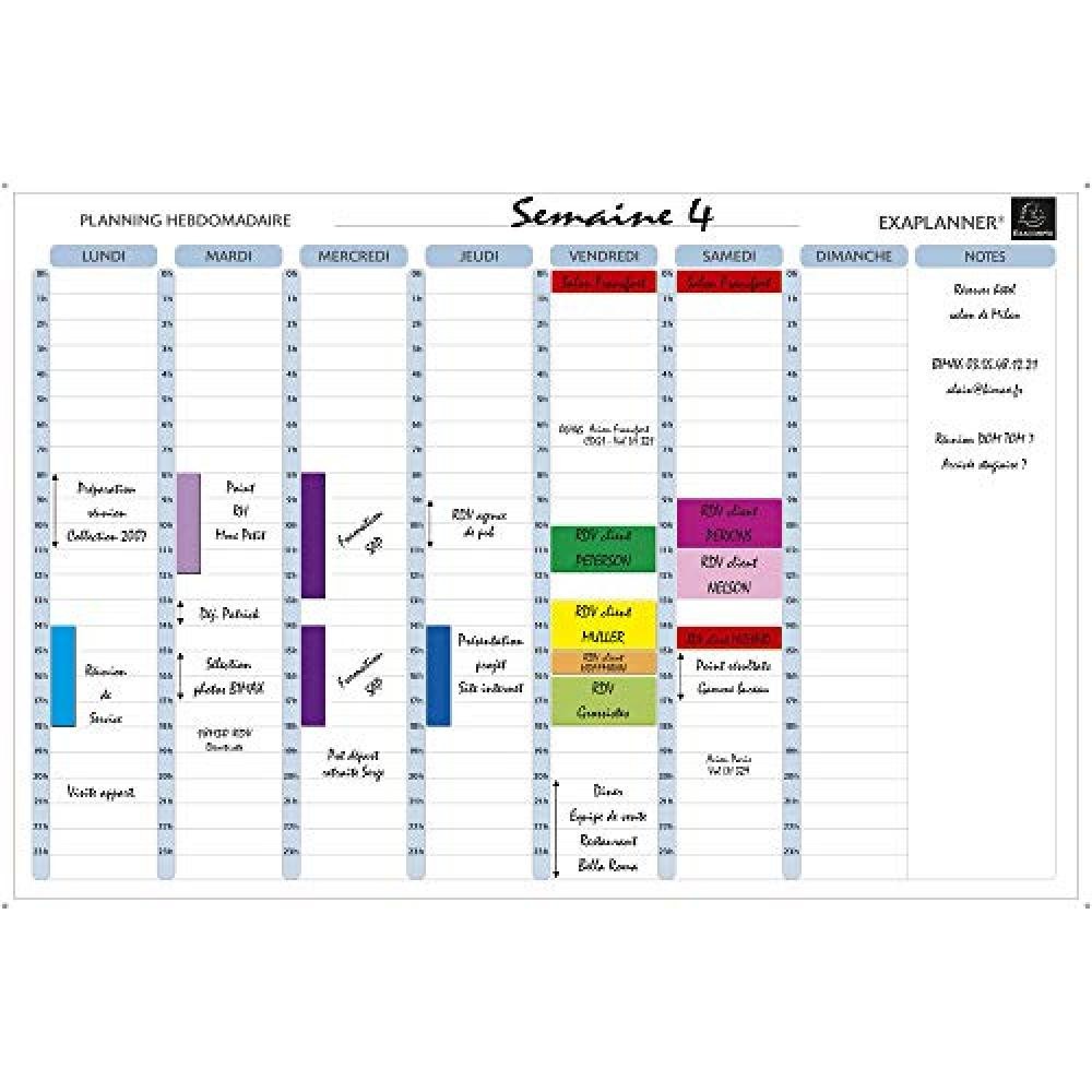 Planning magnetique hebdomadaire - textes en francais - NUOVO
