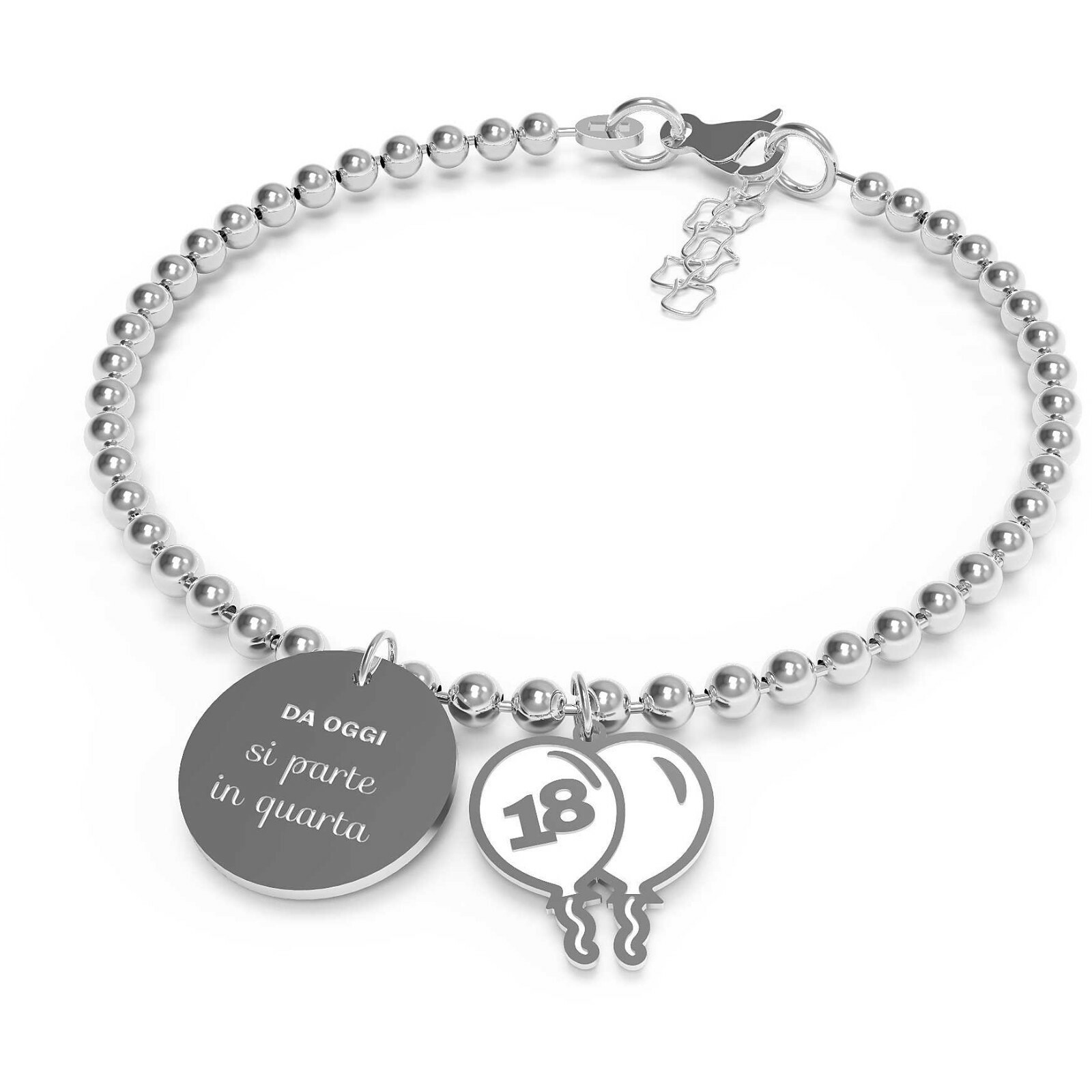 Bracciale donna acciaio 10 buoni propositi DA OGGI SI PARTE IN QUARTA B5189
