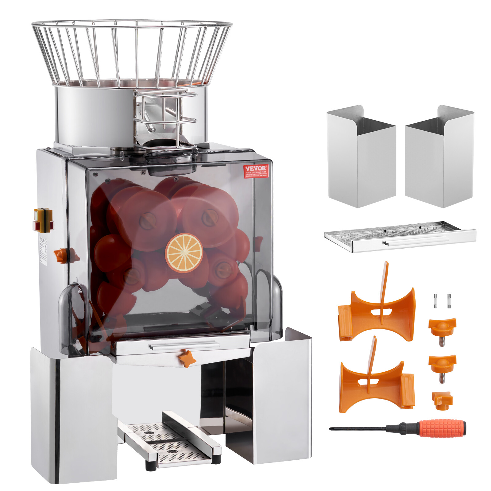 VEVOR Spremiagrumi Estrattore d'Arancia Alimentazione Automatica 120W 46x52x90cm