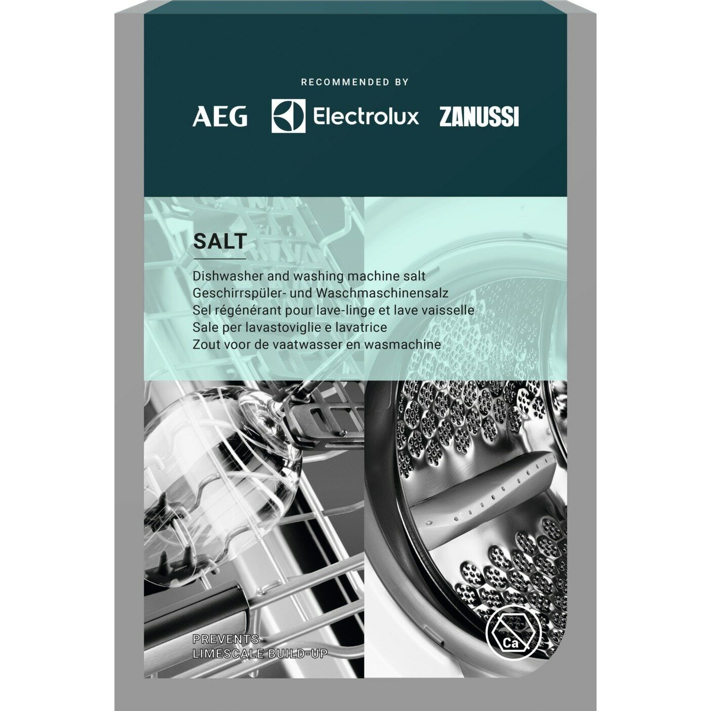 Electrolux AEG Zanussi 1kg sale lavastoviglie lavatrice rinnovo decalcificatore
