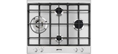 Smeg Piano cottura 4 Fuochi incasso a gas 1 Wok Tripla Corona 60 cm Inox P261XGH