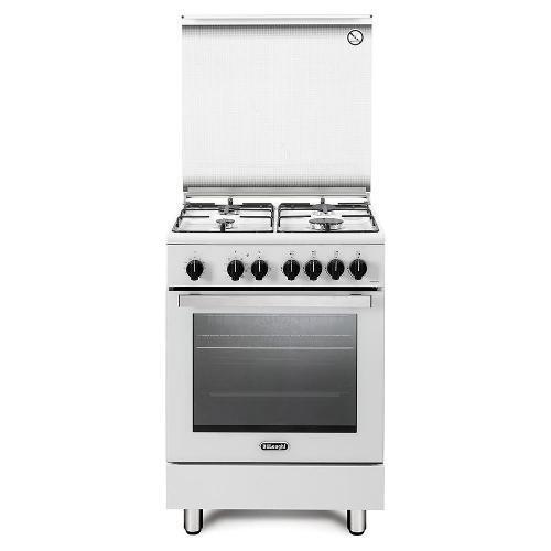 Cucina a Gas con Forno Elettrico 4 Fuochi 60x60 cm Bianco DMW 64 LSG De Longhi