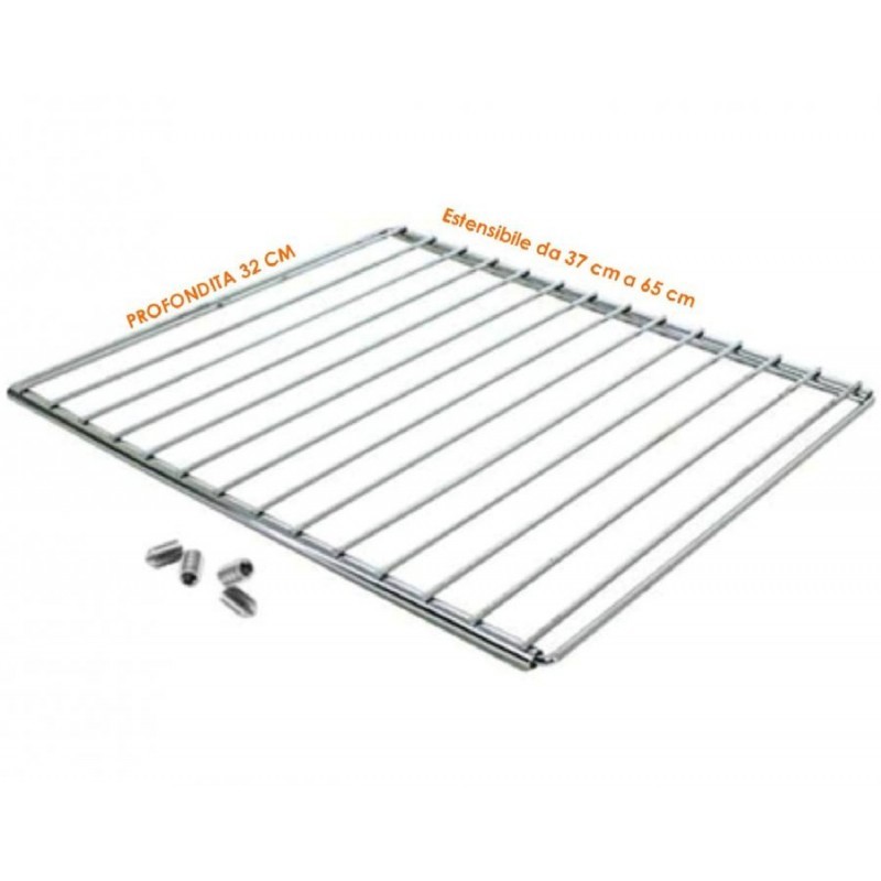 GRIGLIA RIPIANO UNIVERSALE FORNI INCASSO E CUCINE DA 60CM Estensibile da 37 a 65