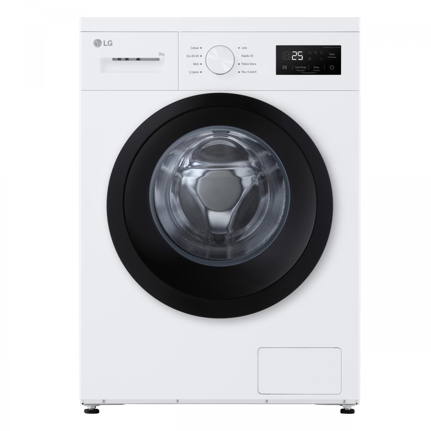 Lg Lavatrice 9 Kg Classe A 49 cm 1400 giri Inverter Vapore F4NA1009NWK.ABWQCIS
