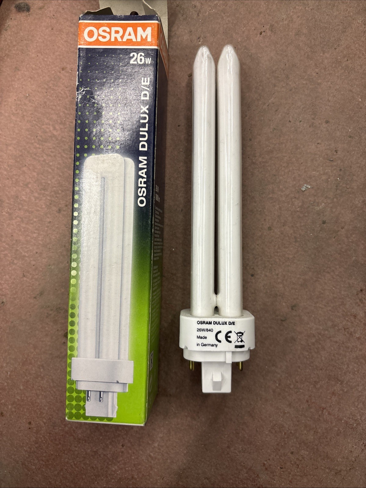 OSRAM DULUX D/E 26W/21-840 4 PIN LAMPADINA FLUORESCENTE LUCE BIANCA G24Q-3