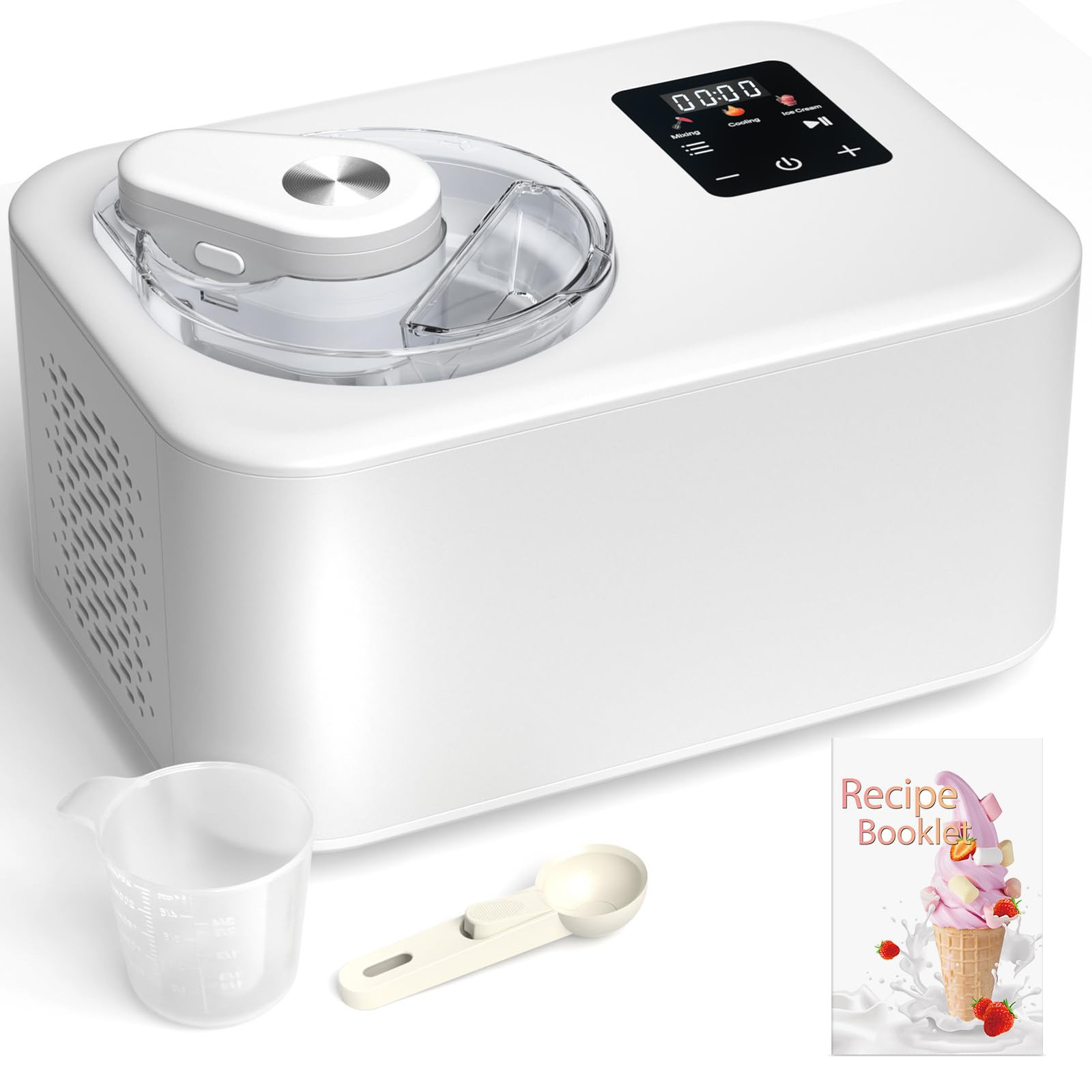 Acmeenjoy Gelatiera con Compressore 1,2L, Gelatiera per Gelato (y9W)