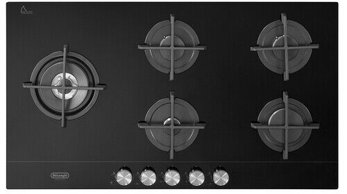 De Longhi Piano Cottura 5 Fuochi a Gas 90 cm vetroceramica nero NSL590DNCM
